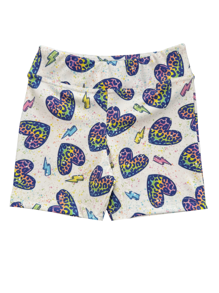 Girl HeartStorm in Colors Biker Shorts