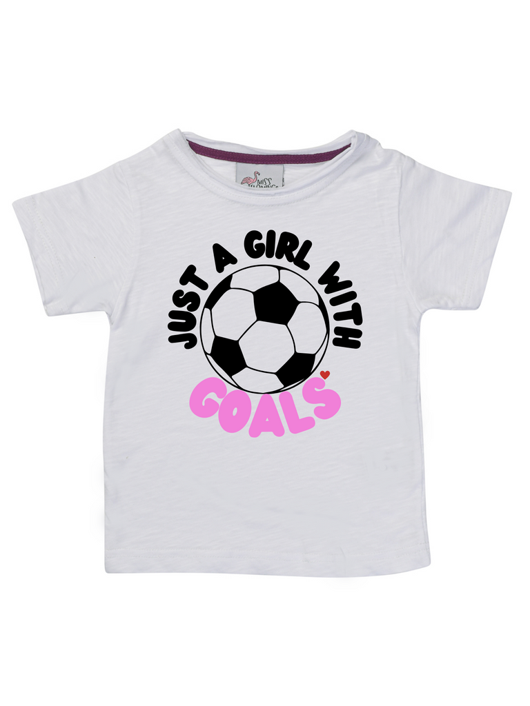 Girl Soccer Goal White Shirt
