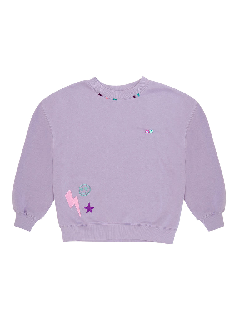 Girl Lilac Embroidered Cool Sweatshirt