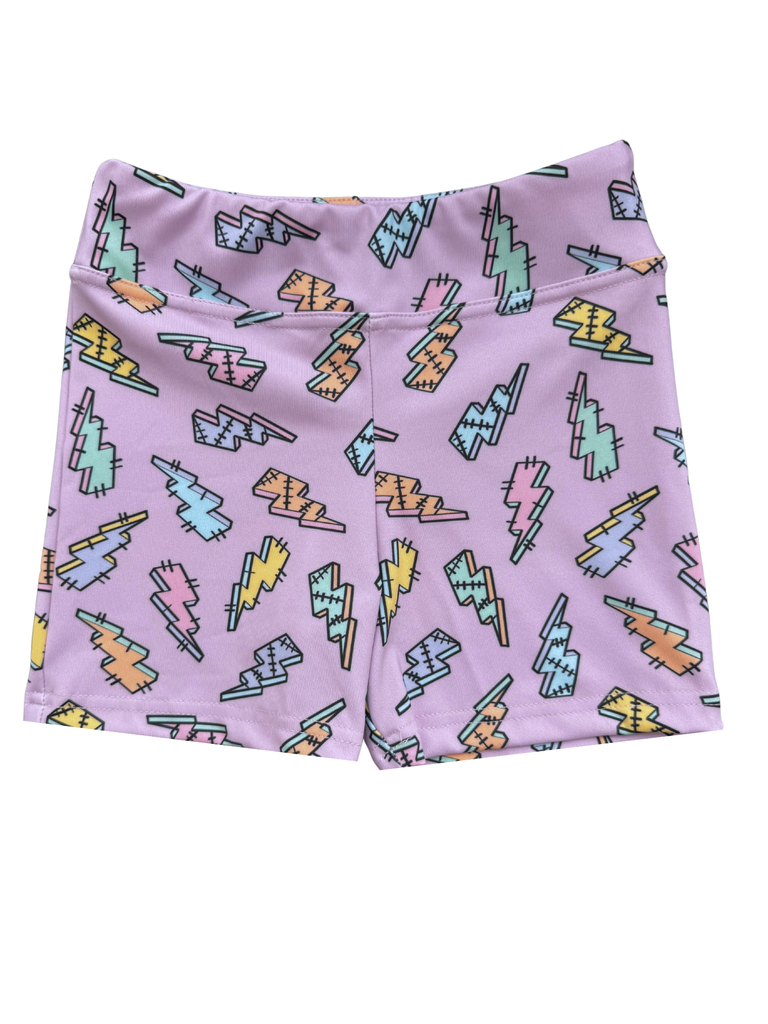 Girl Lilac Thunder Crush Biker Shorts