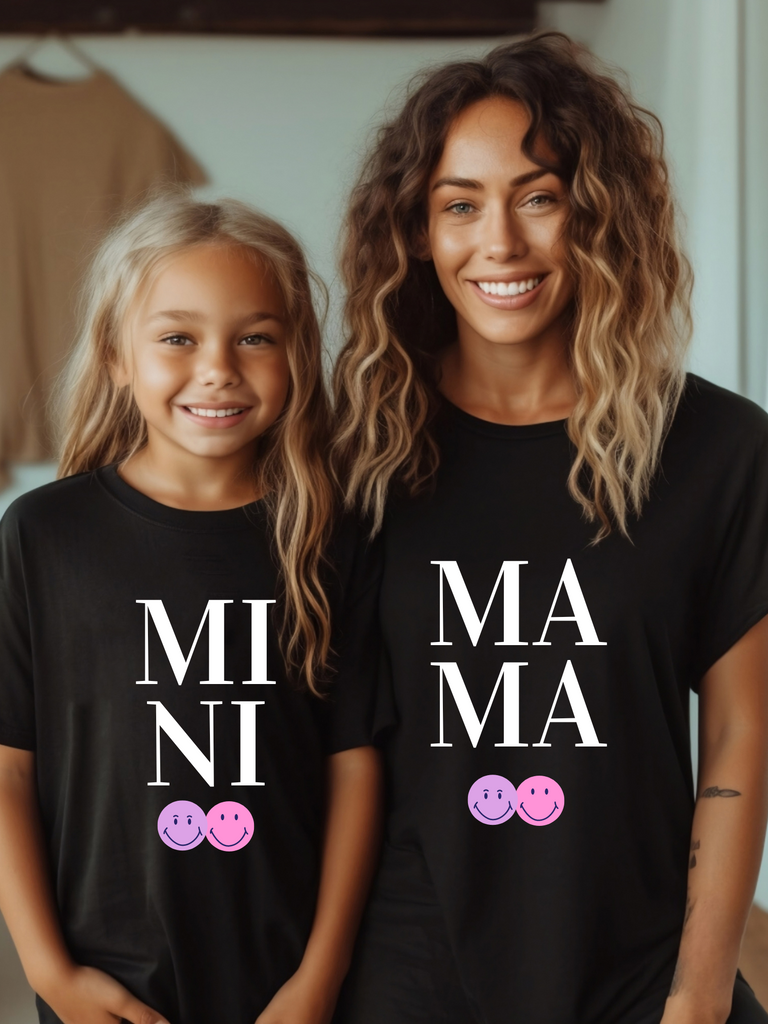 Mama and Mini Black Shirt Set