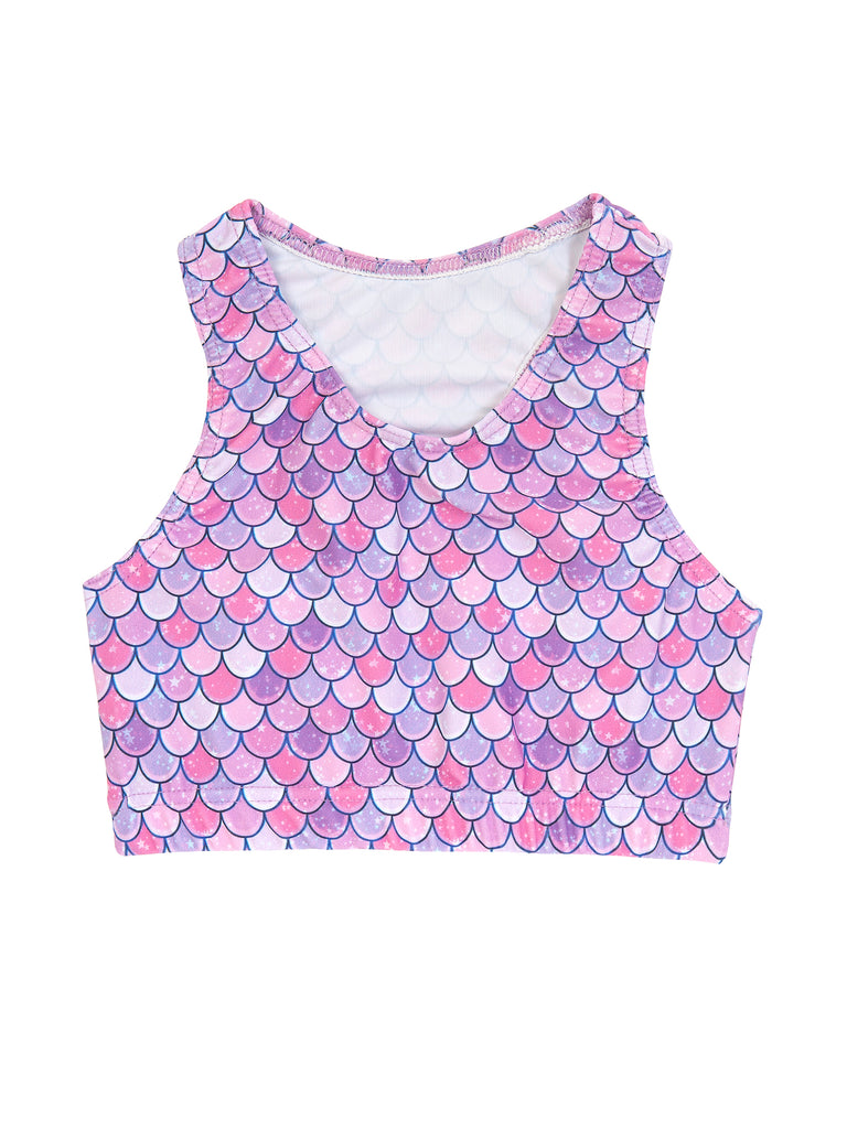 Girl Pink Mermaid Star Sports Top