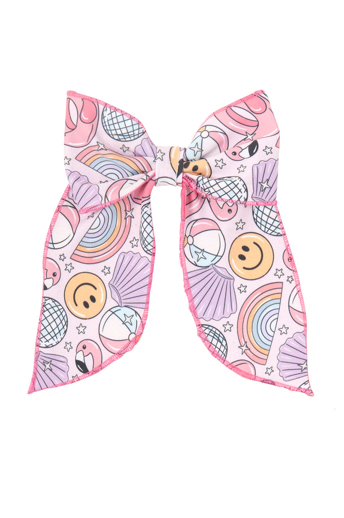 Girl Pink Flamingo Summer Bow for Hair
