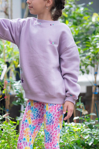 Girl Lilac Embroidered Cool Sweatshirt