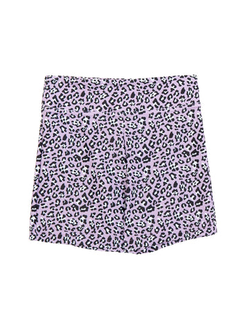 Girl Leopard Purple Biker Shorts