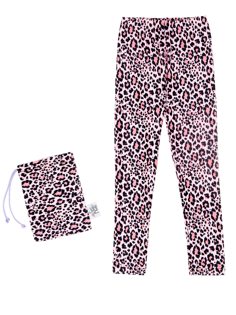 Girl Pink Black Leopard Legging