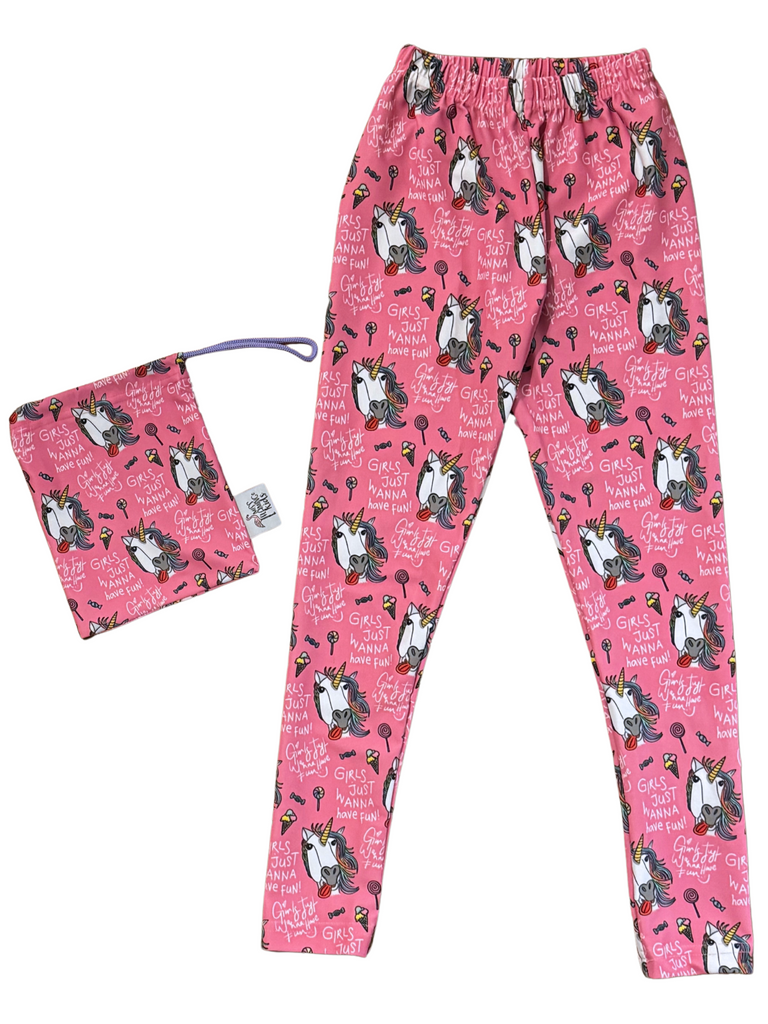 Girl Pink I Love Unicorns Legging