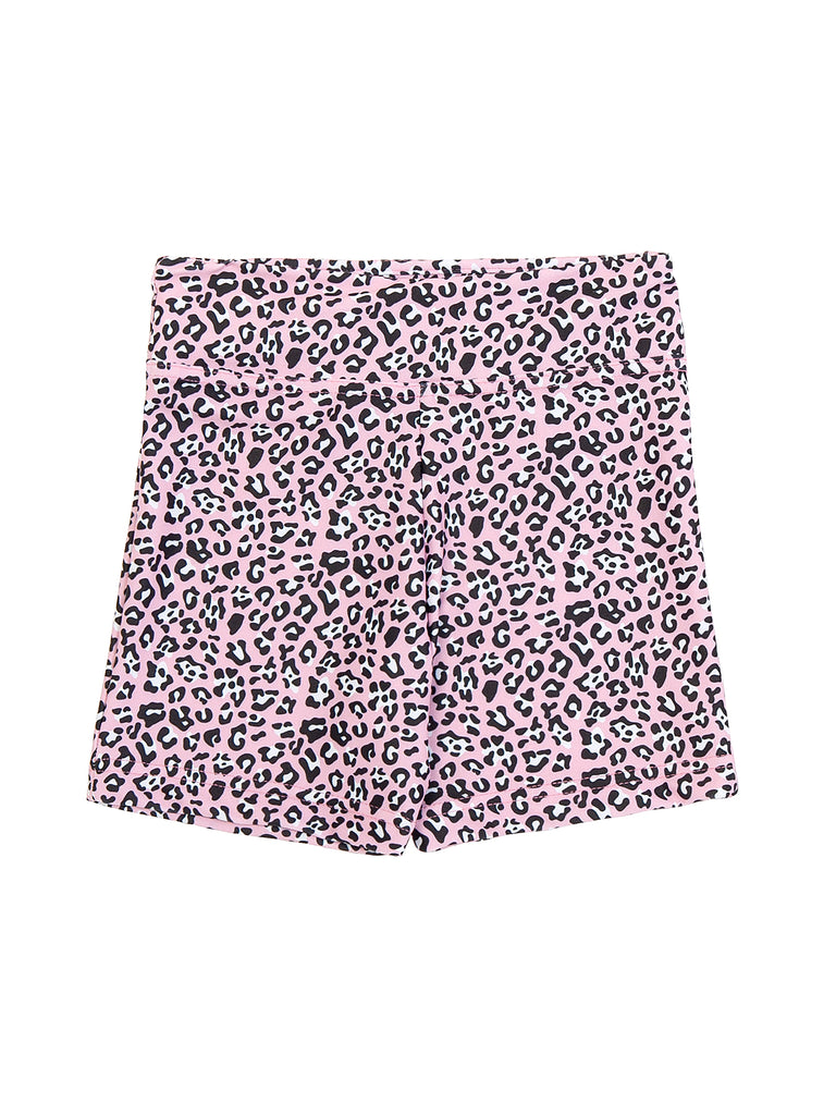 Girl Leopard Pink Biker Shorts