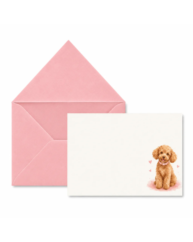 Pink Poodle Note Cards