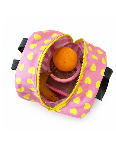 Girl Pink with Yellow Hearts Lunch Bag