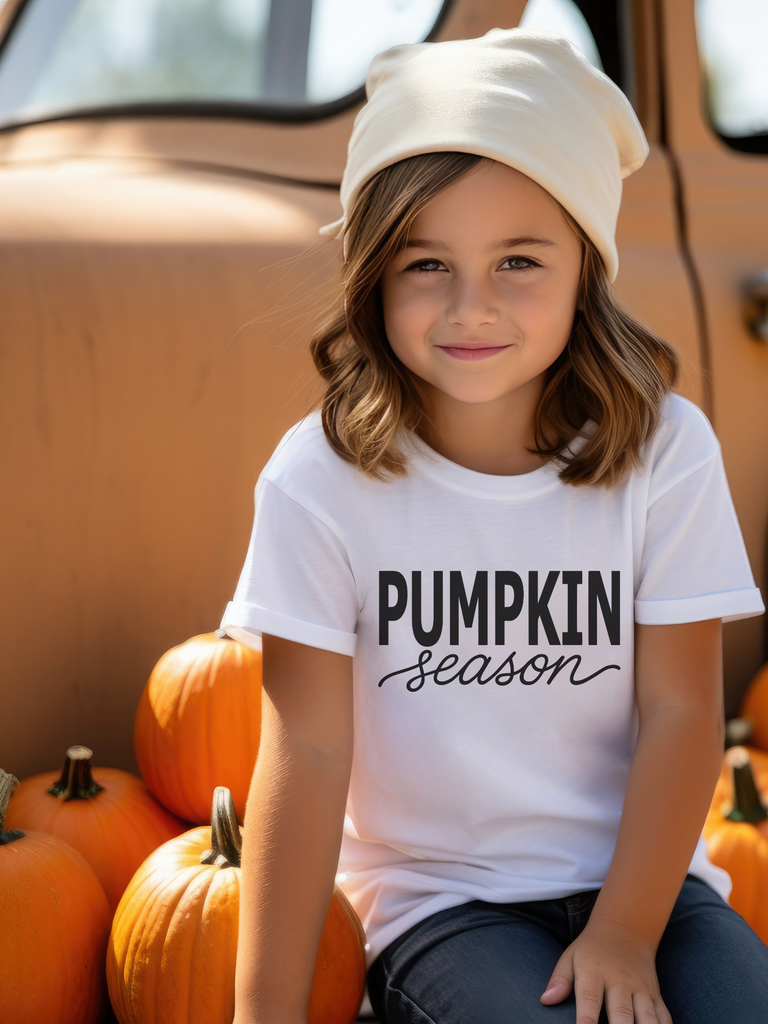 Girl Pumpkin Season T-Shirt – White Short Sleeve