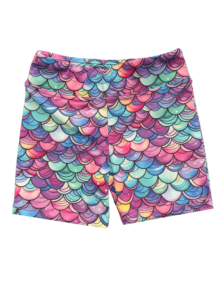 Girl Purple Mermaid Vibes Biker Shorts