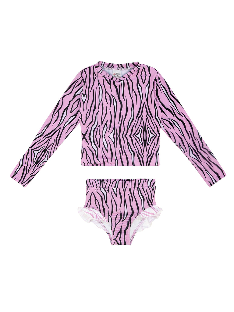 Girl Purple Zebra Full Mood Two Piece Swimsuit