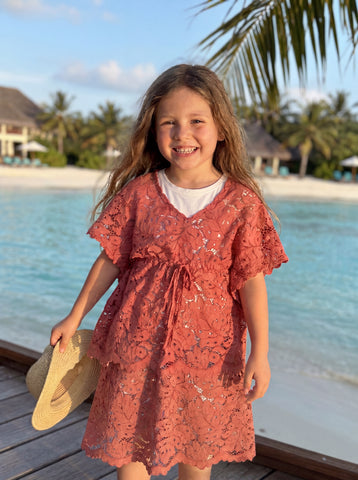Girl Rose Lace Summer Kaftan Dress