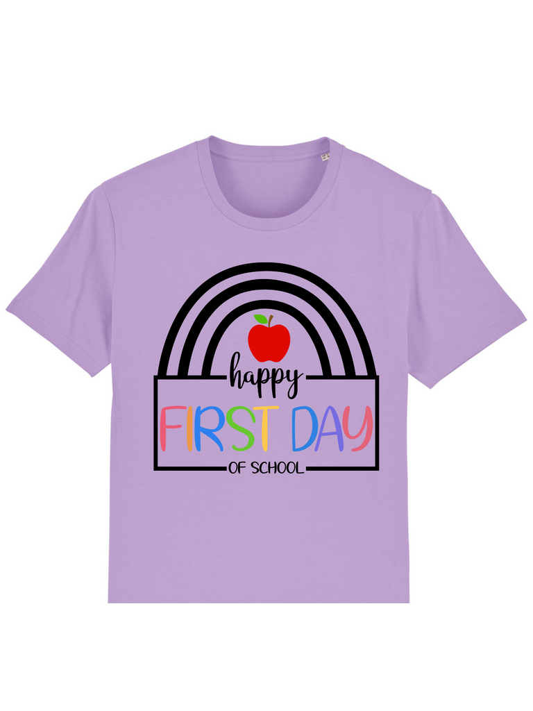 Girl Happy First Day of School Purple Shirt