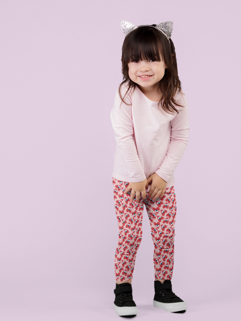 Girl Pink Heart Eye Legging