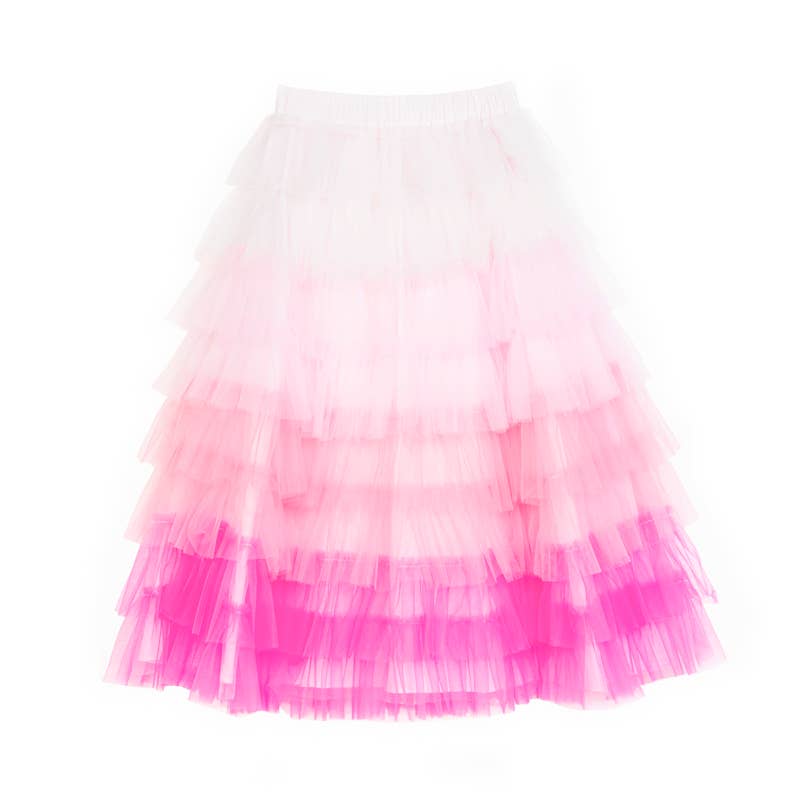 Girl Pink Ruffled Skirt