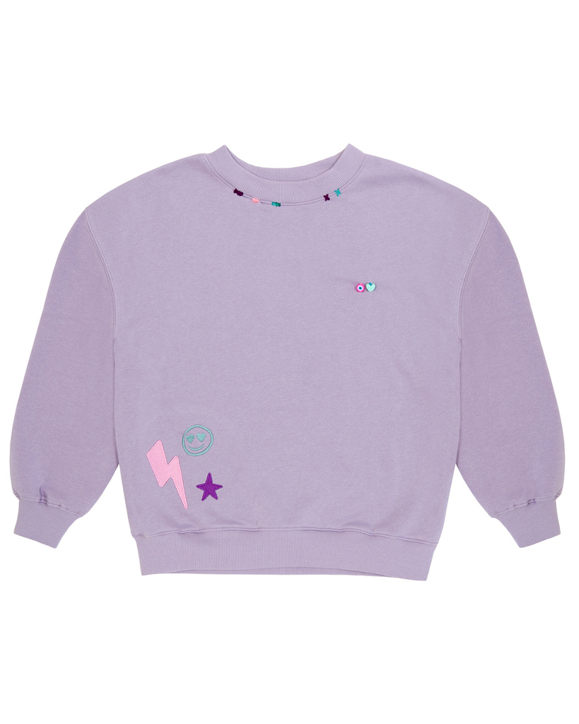 Girl Lilac Embroidered Cool Sweatshirt