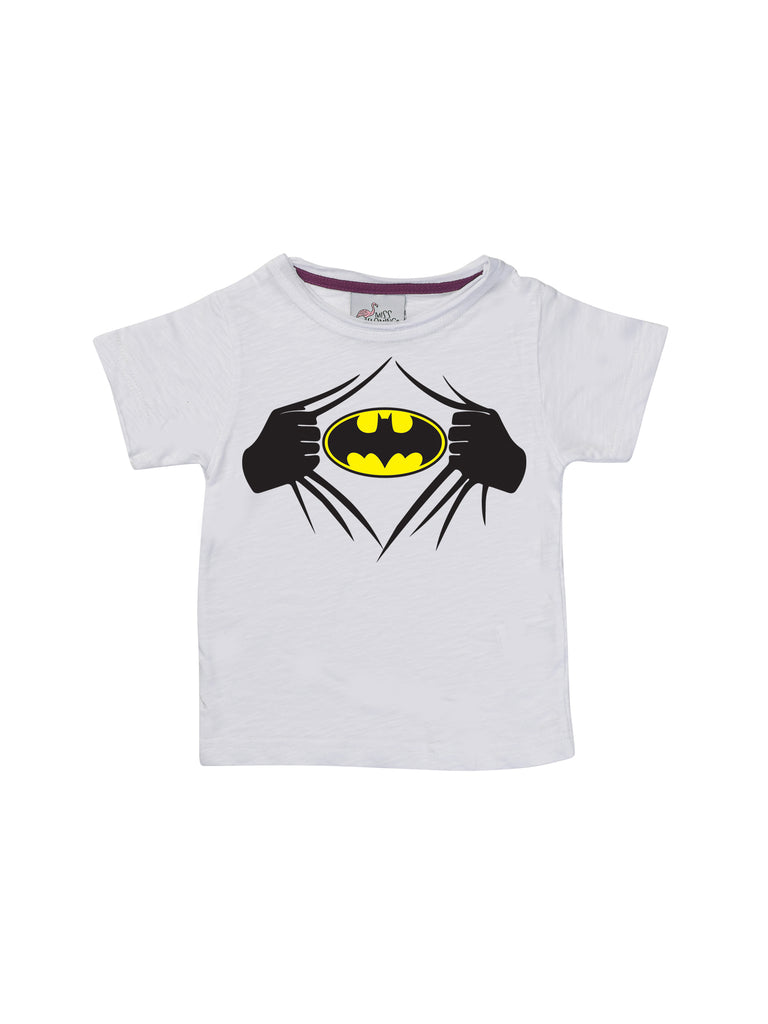 Boy White Batman Shirt