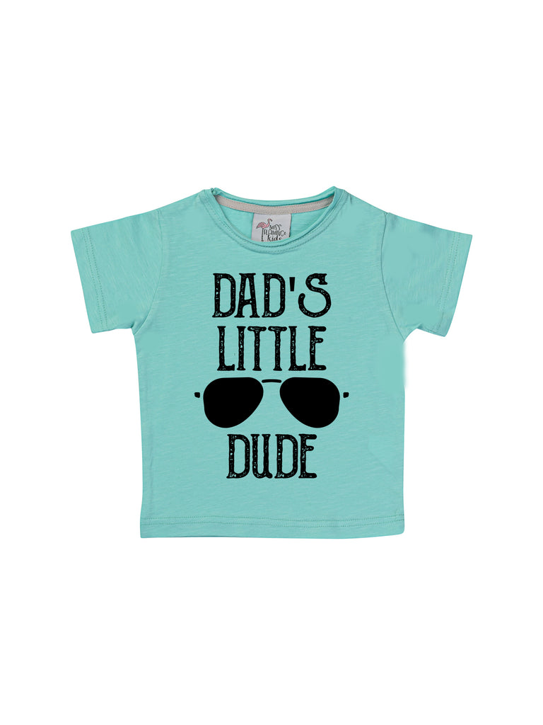 Boy Aqua Dads Little Dude Shirt
