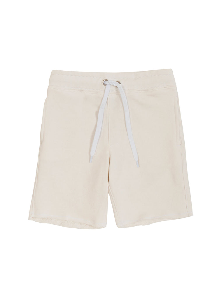 Boy White Cotton Fleece Shorts