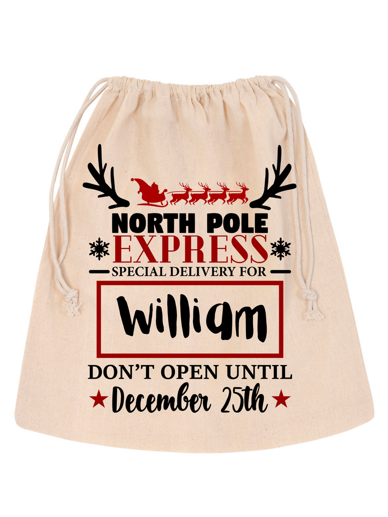 Boy Santa Special Delivery Personalised Sack Bag