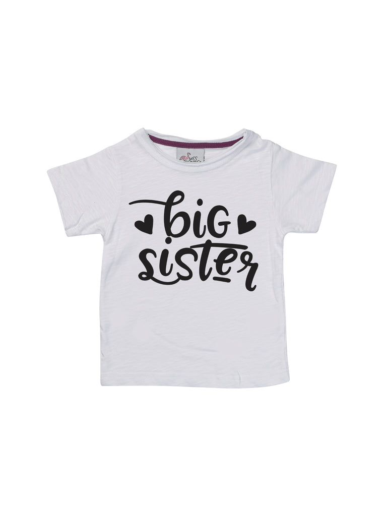 White girl big sister shirt for girl miss flamingo kids