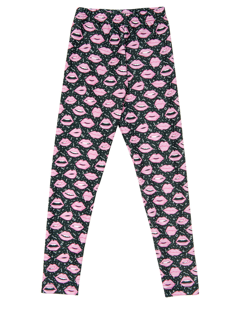 smiles and kisses elastic legging for girl miss flamingo kids