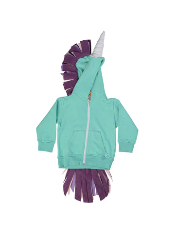 aqua unicorn hoodie for girl miss flamingo kids