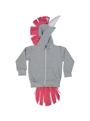 grey unicorn hoodie for girl miss flamingo kids