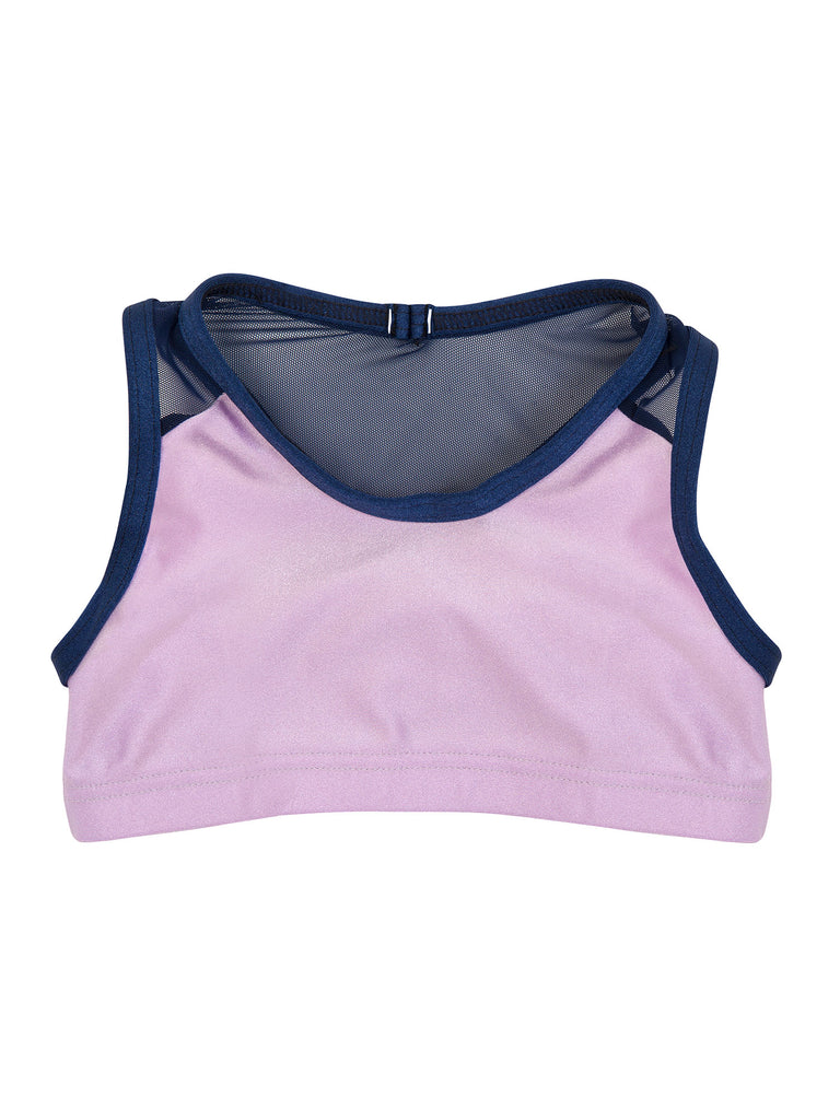 lilac lycra sports top for girl miss flamingo kids