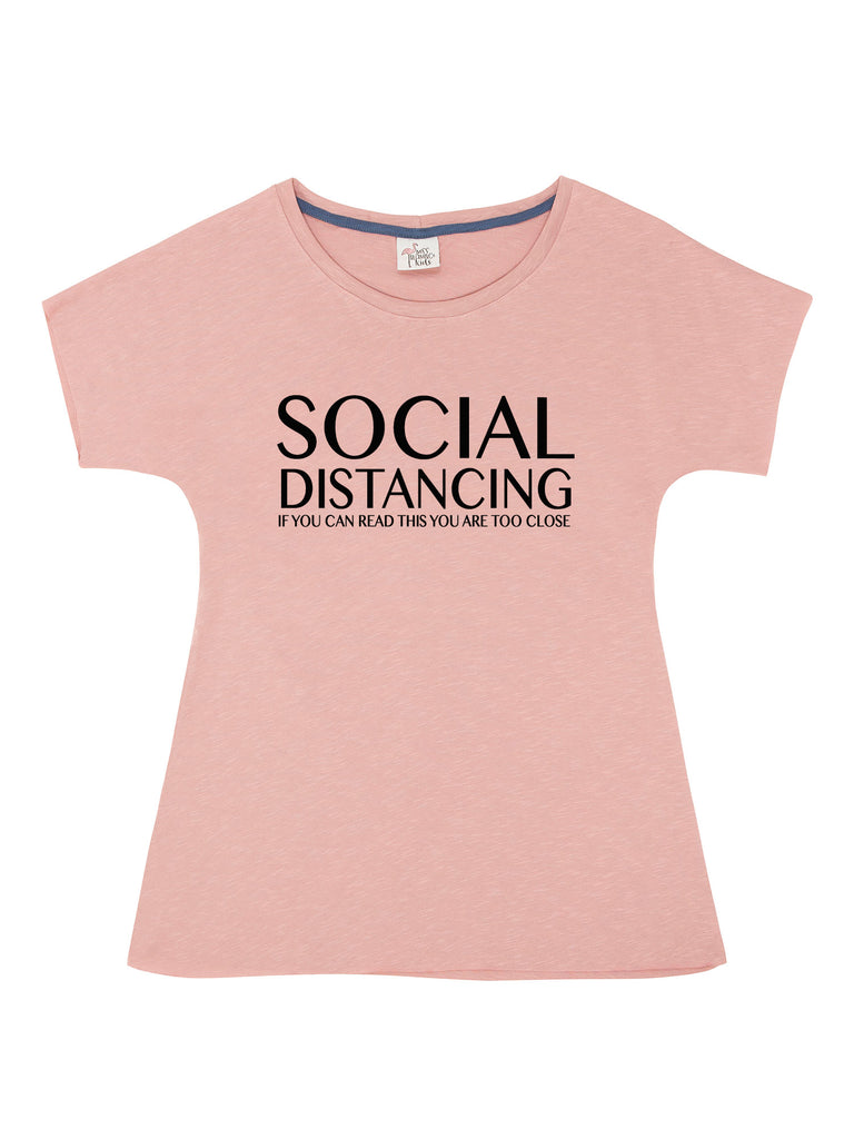 Women Social Distancing Pink Shirt
