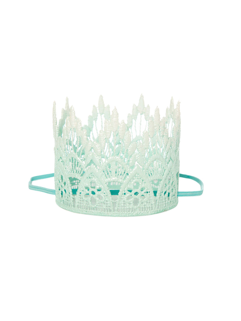 blue lace crown headband for hair miss flamingo kids