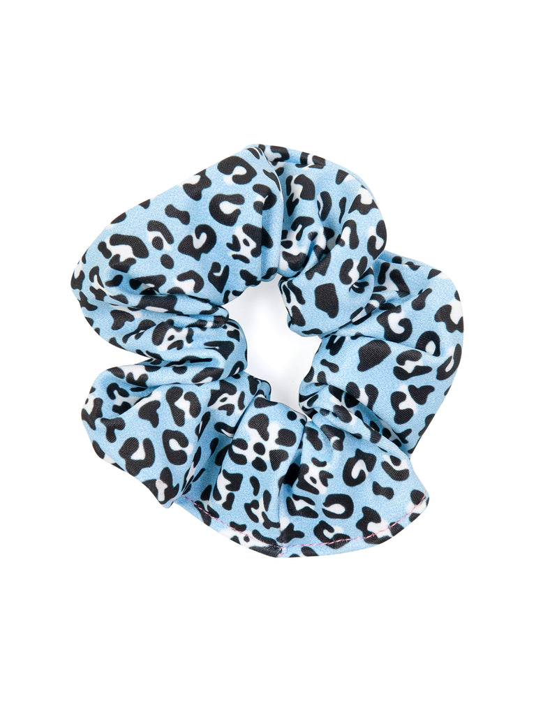 Blue Leopard Scrunchies for Hair