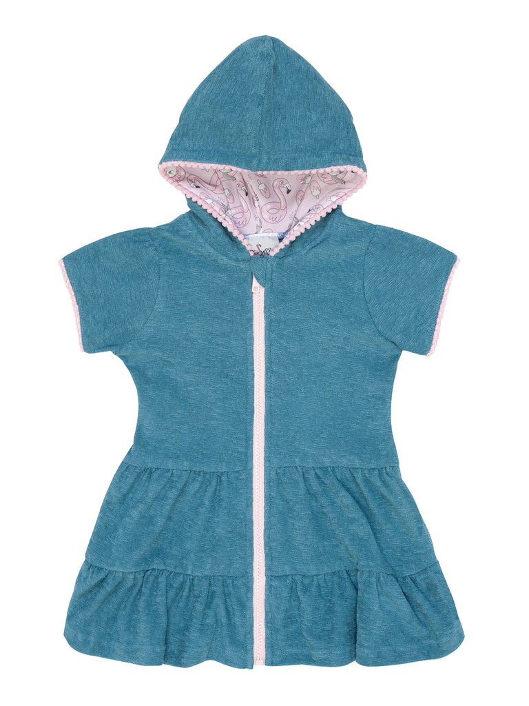 Girl Blue Terry Cloth Pop Summer Dress