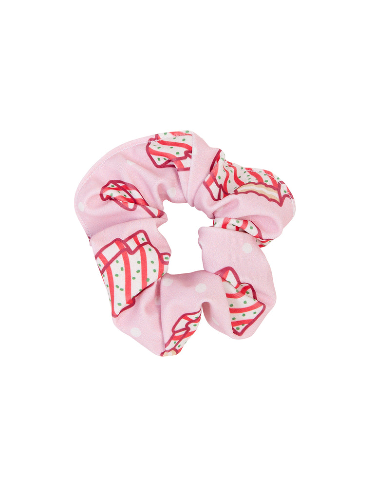 Girl Christmas Pink Cookie Scrunchies for Hair