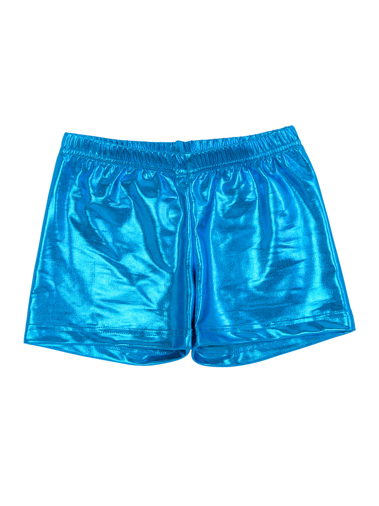 Girl Blue Metallic Shorts