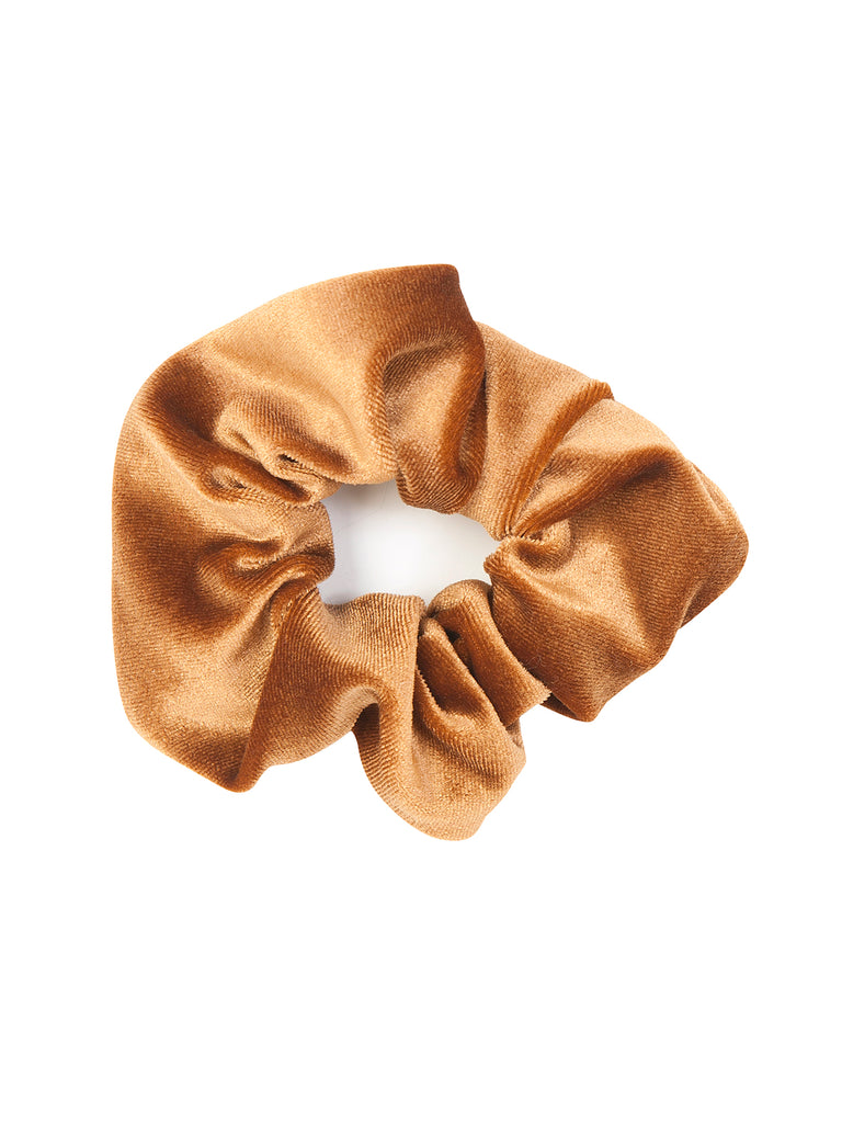 Girl Brown Peanut Velvet Scrunchies For Hair