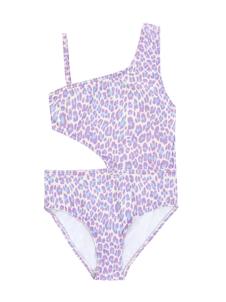 Girl Purple Alice Leopard Swimsuit