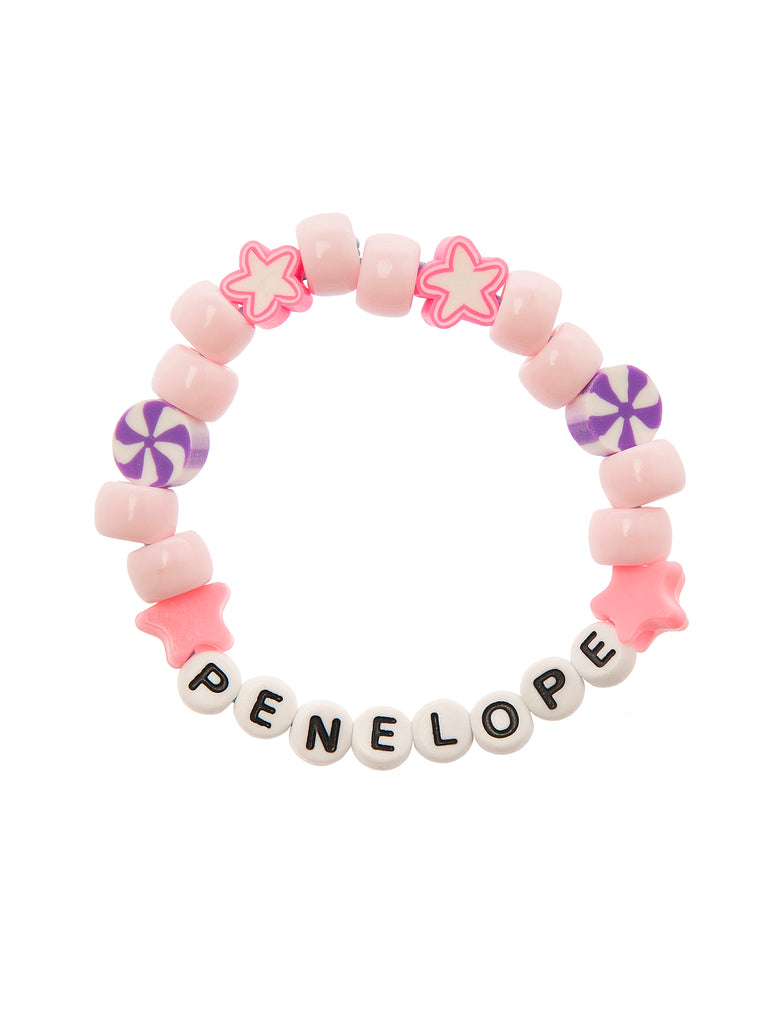 Girl Pink Personalised Beaded Bracelet