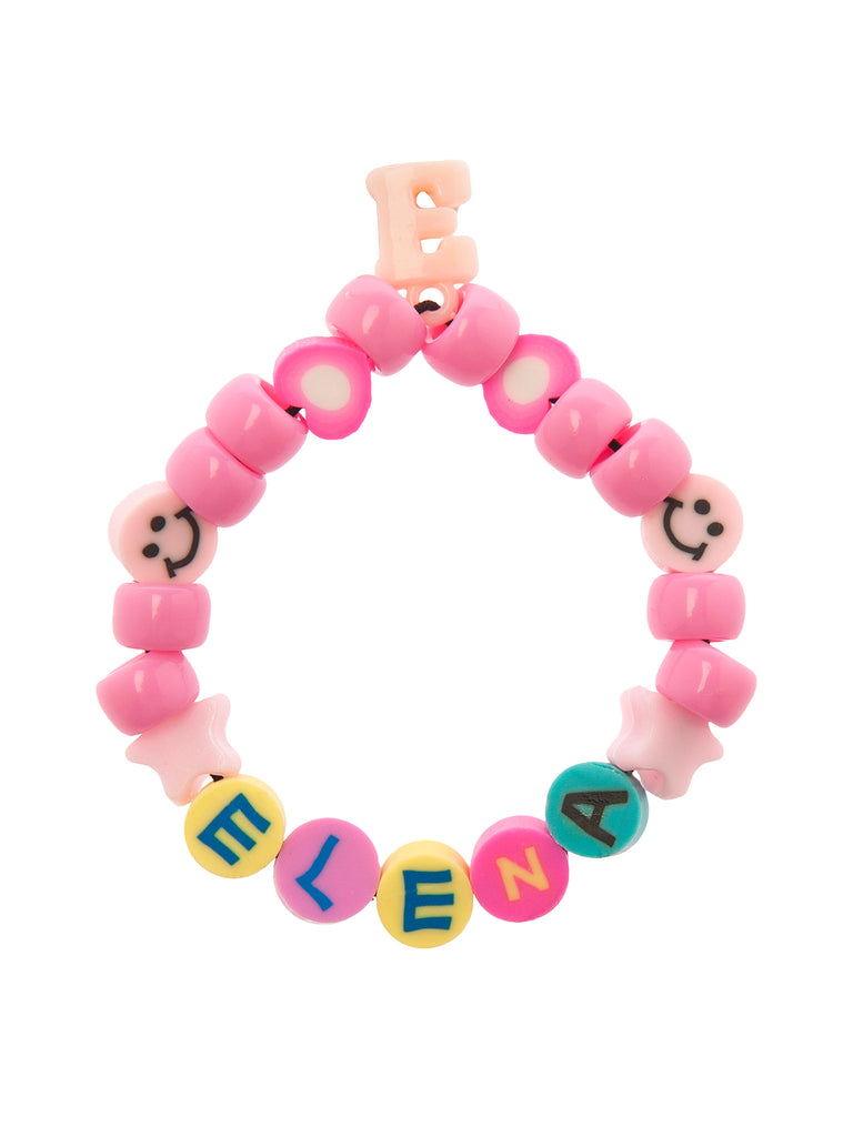 Girl Pink Personalised Beaded Bracelet