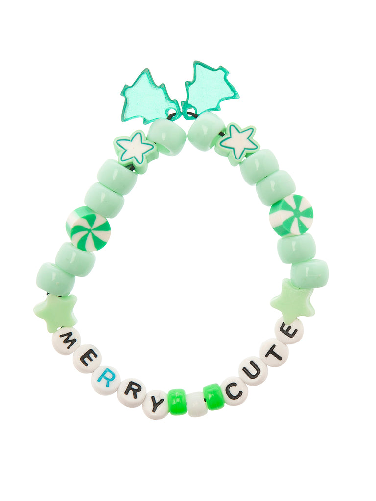 Girl Green Merry Cute Beaded Stretch Bracelet