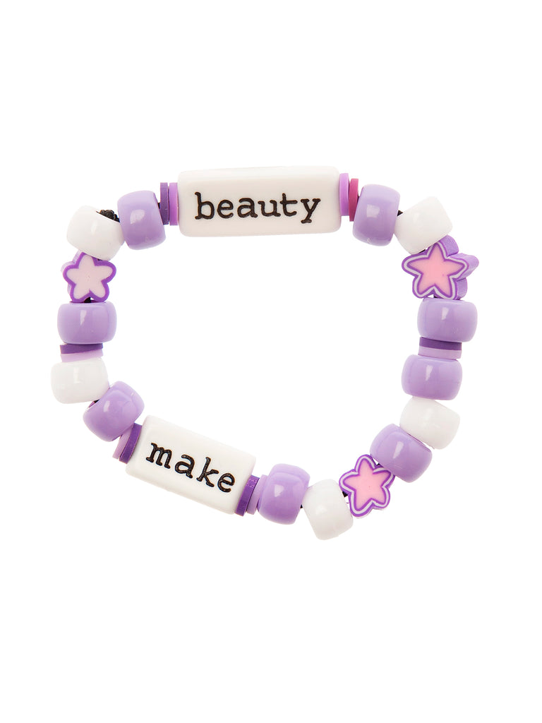 Girl Purple Beaded Make Beauty Bracelet