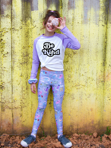 Girl Lilac Be Kind Long Sleeve Shirt