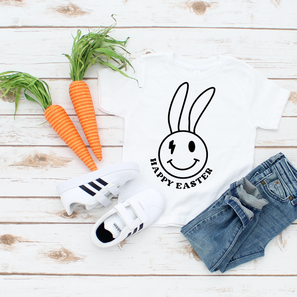 Κορίτσι Λευκό Happy Easter Smiley Bunny πουκάμισο 