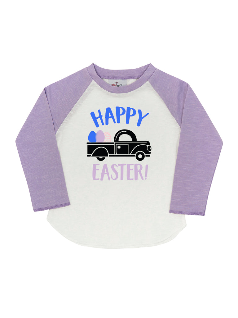 Girl Lilac Happy Easter Long Sleeve Shirt
