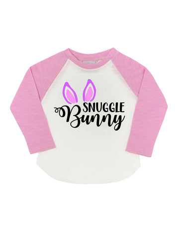 Πασχαλινό μακρυμάνικο πουκάμισο Girl Pink Snuggle Bunny
