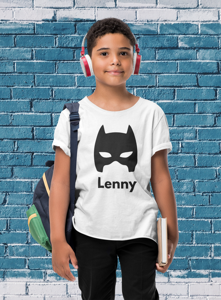 Boy Personalised Batman White Shirt